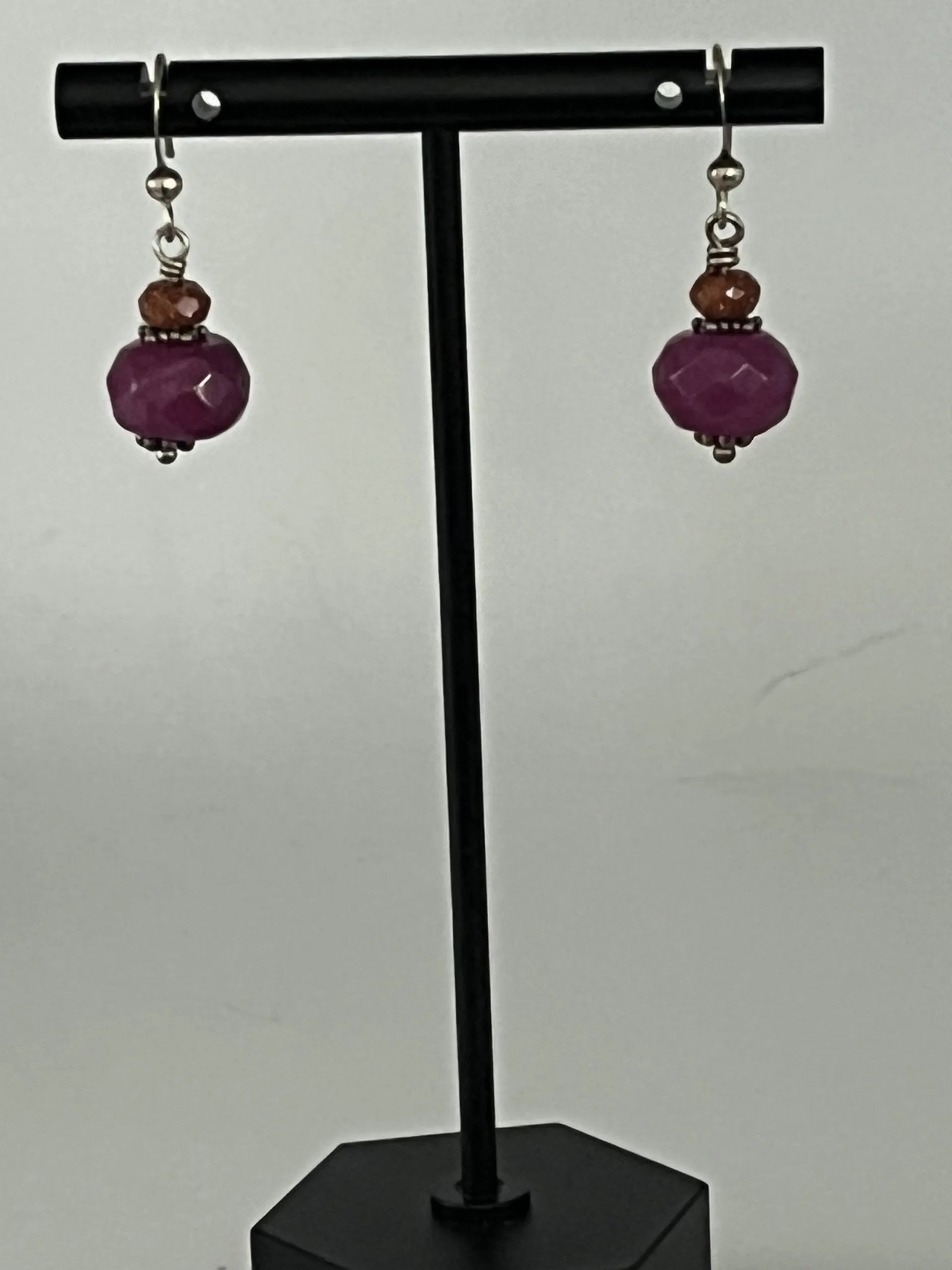 Sterling Silver Purple faceted Earrings