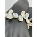 Vintage 925 Sterling Silver Baroque Freshwater Pearl Bracelet