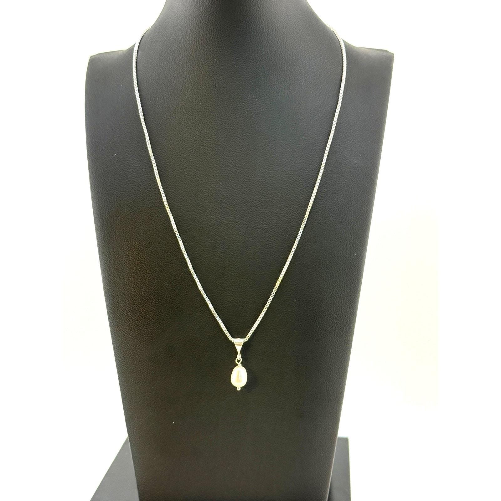 Nadine Leo Mississippi River Pearl Co Sterling Dangle Pearl Pendant Necklace
