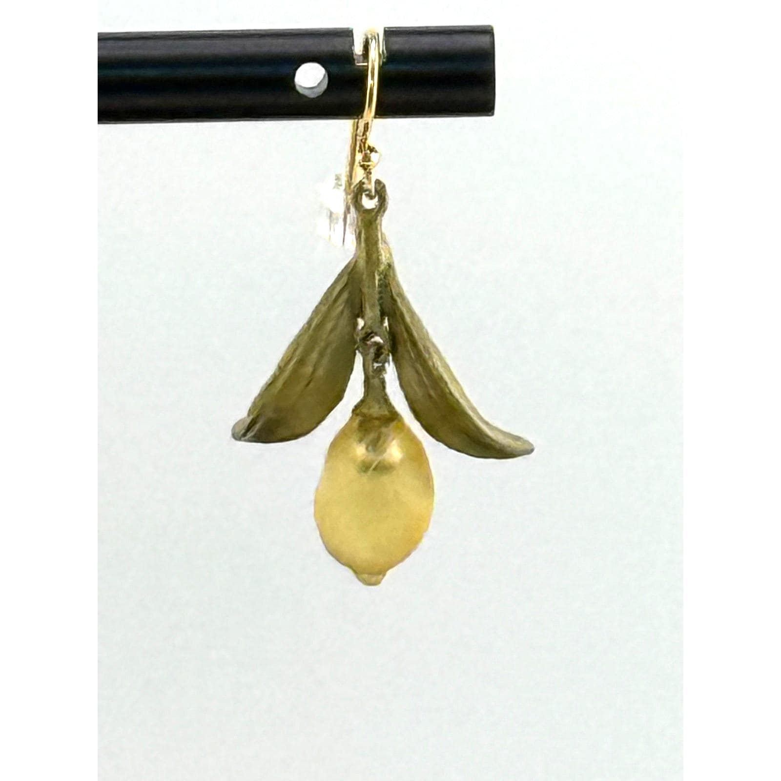 Michael Michaud Lemon Drop Dangle Leaf Wire Earrings