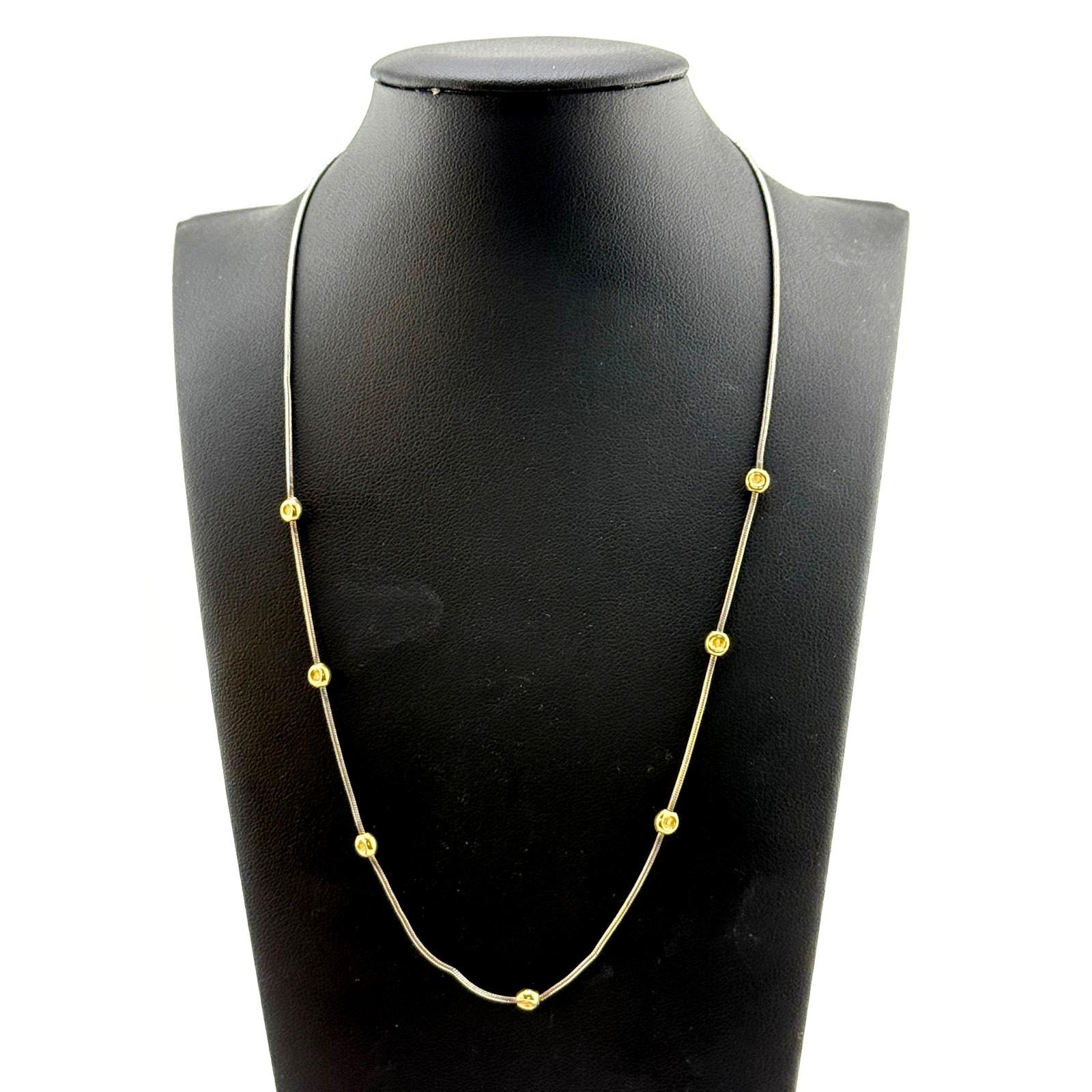 Sterling Silver and Brass Disc Necklace