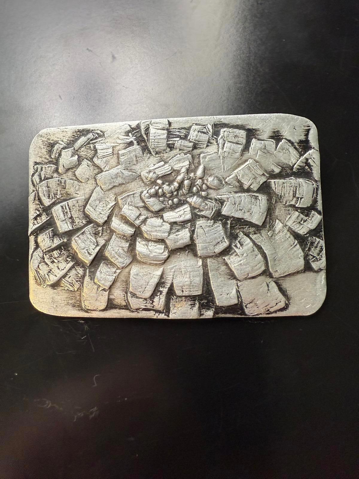 Mid Century Modern Pewter Brooch Signed August Wendell