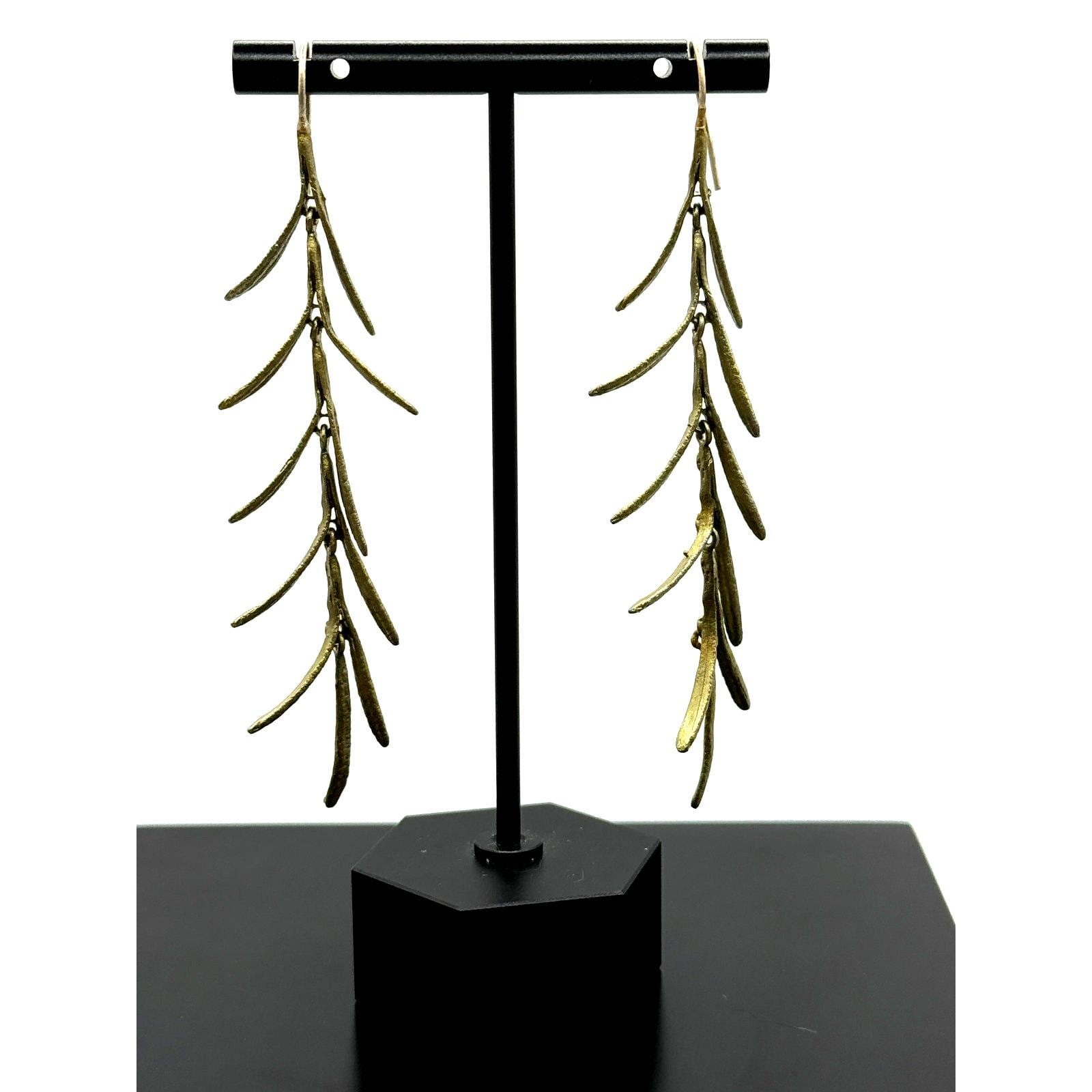 Michael Michaud Herb Rosemary Long Dangle Wire Earrings