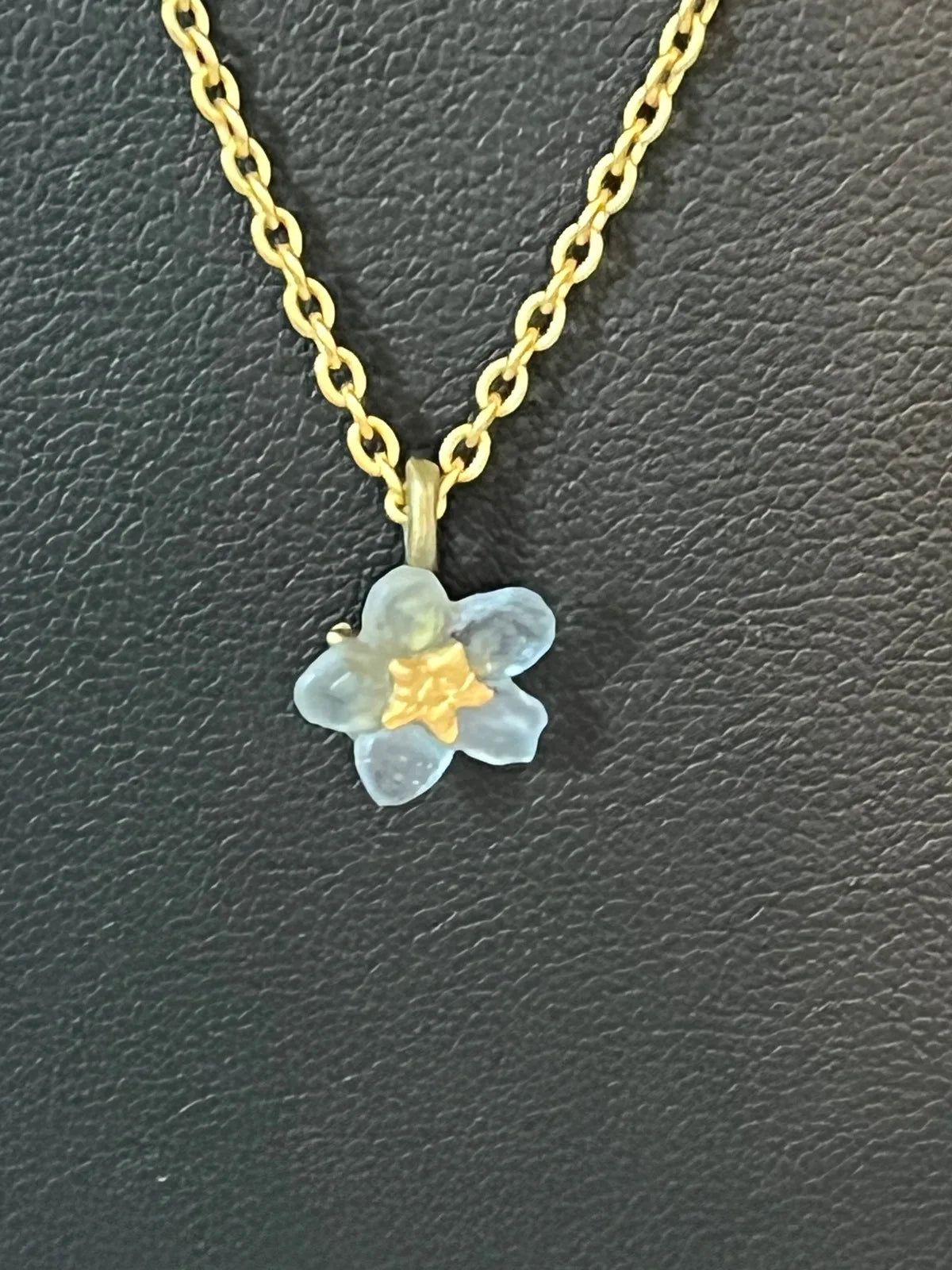 Michael Michaud Forget-Me-Not Single Flower Pendant Necklace