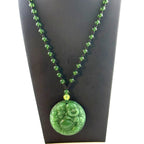 Rare Carved Jade Buddha Pendant Necklace