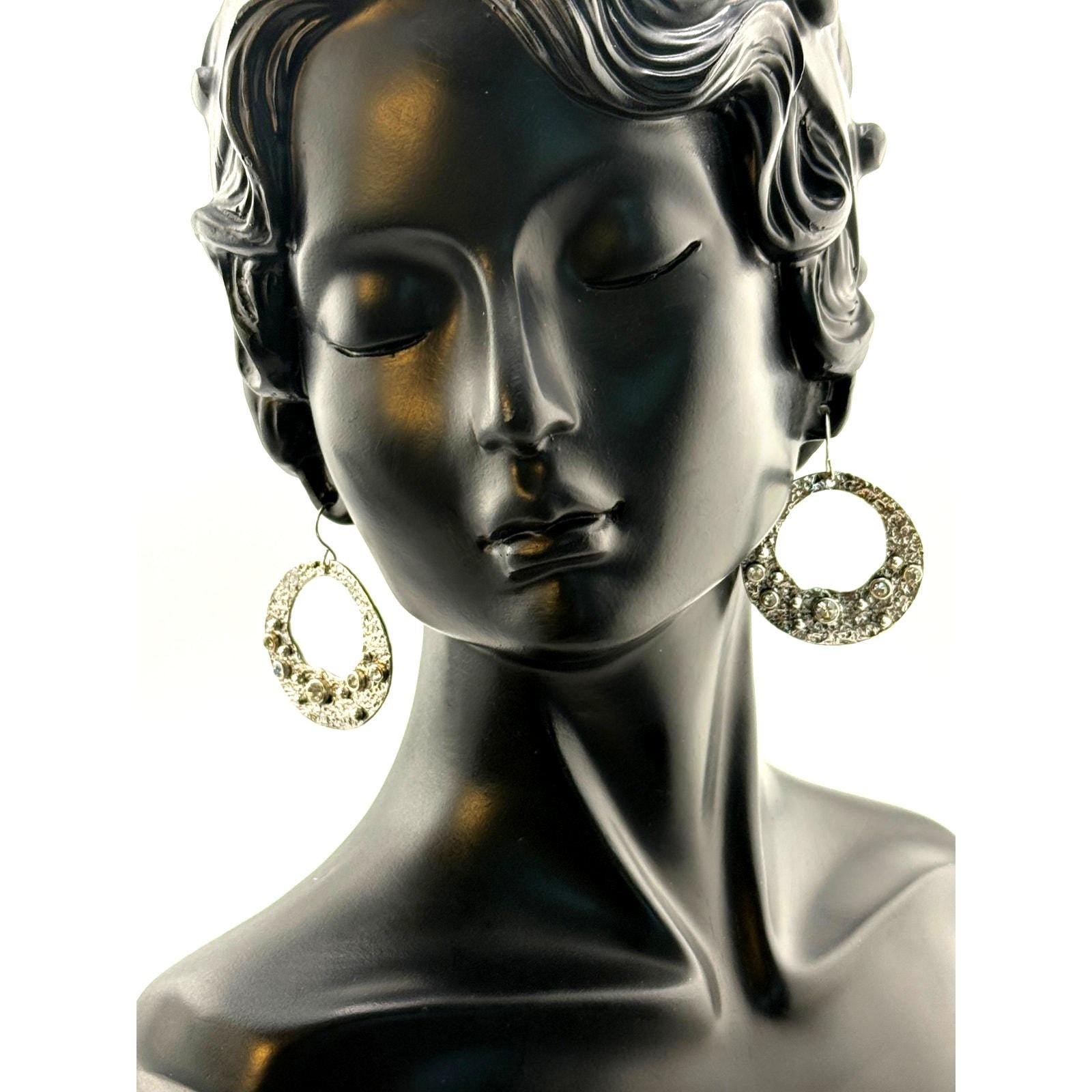 Karine Sultan Embellished Circle Drop Dangle Earrings