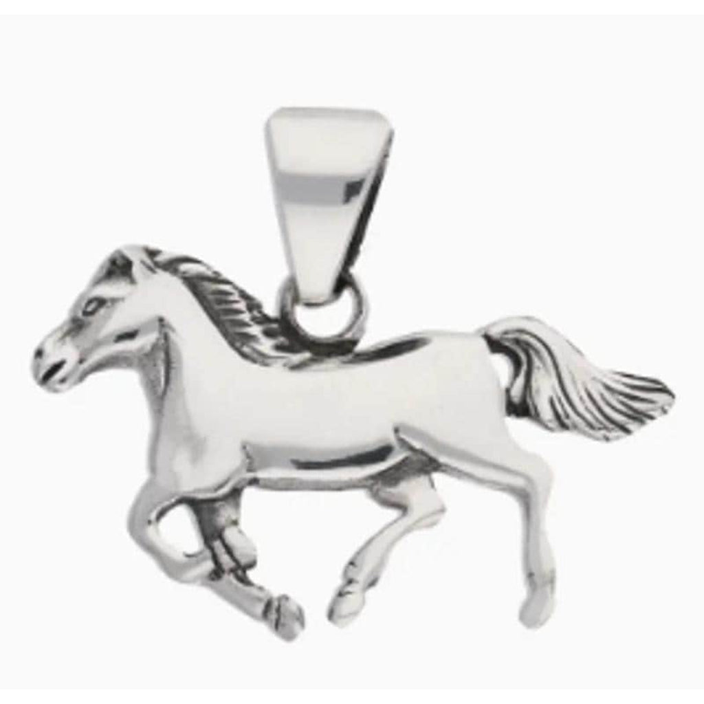 Sterling Silver Running Horse Pony Charm Pendant