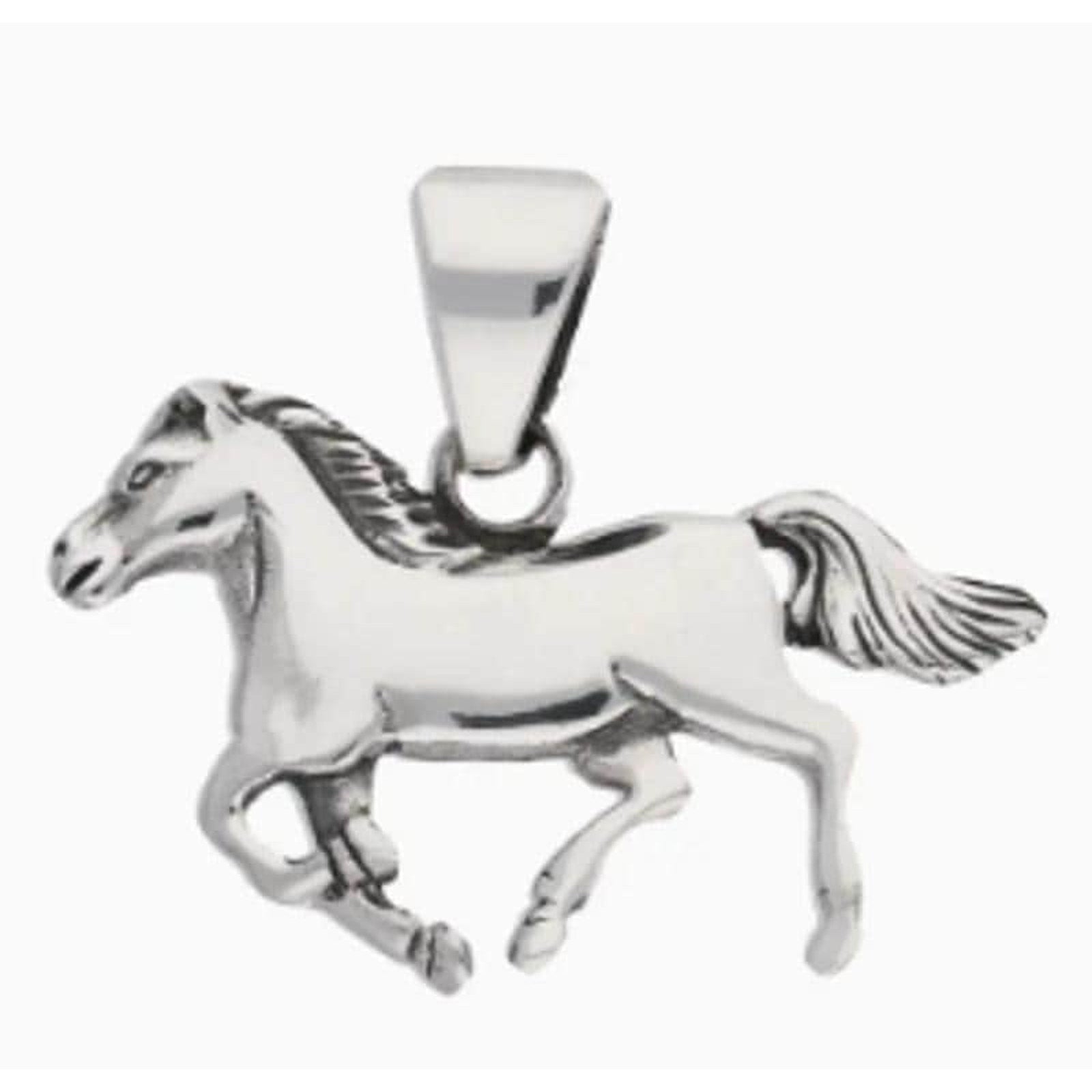 Sterling Silver Running Horse Pony Charm Pendant