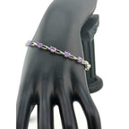 Beautiful Amethyst Link Bracelet in Sterling Silver