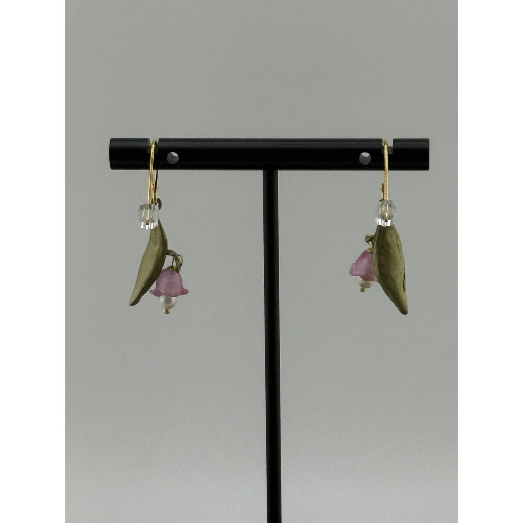 Michael Michaud Pink Lily of the Valley Wire Earrings