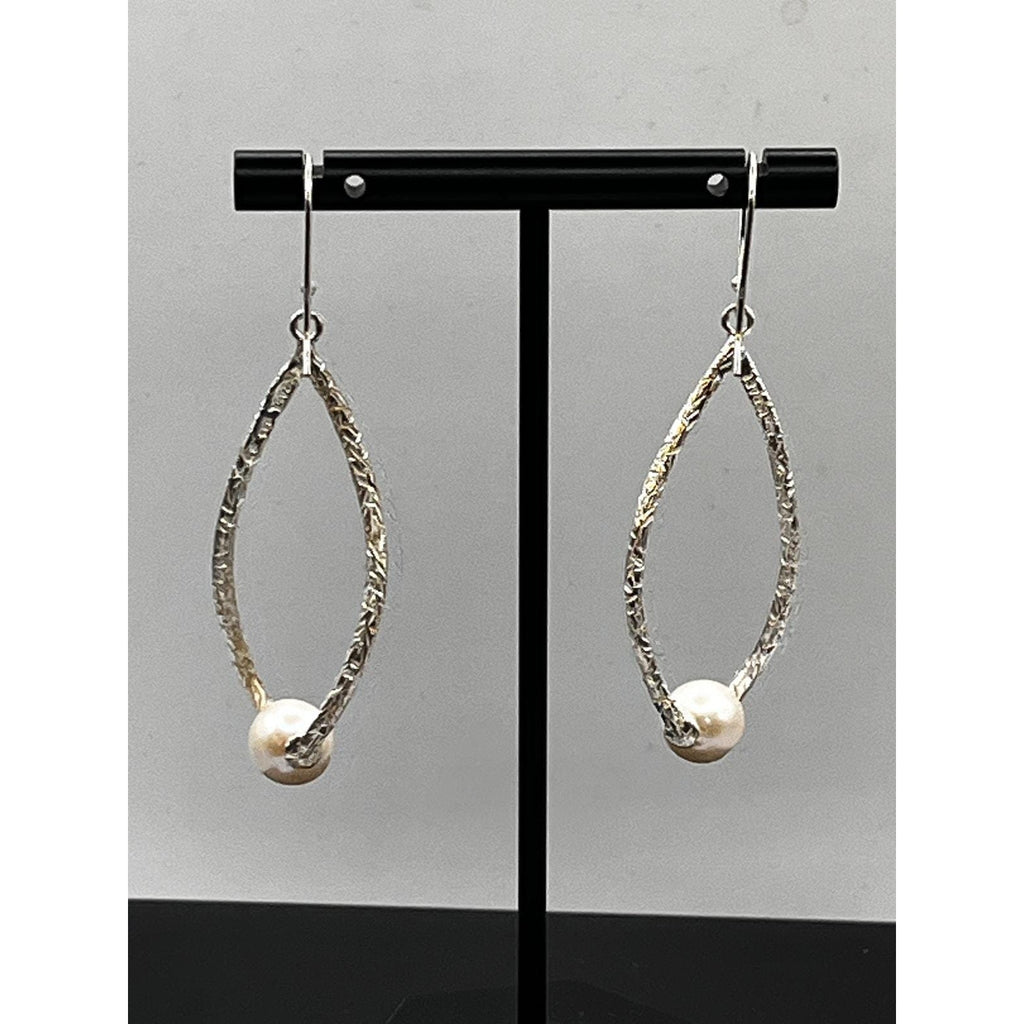 Vintage Milor 925 Sterling Silver Pearl Dangle Earrings