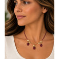 Michael Michaud 16-18" Raspberry Beaded Necklace