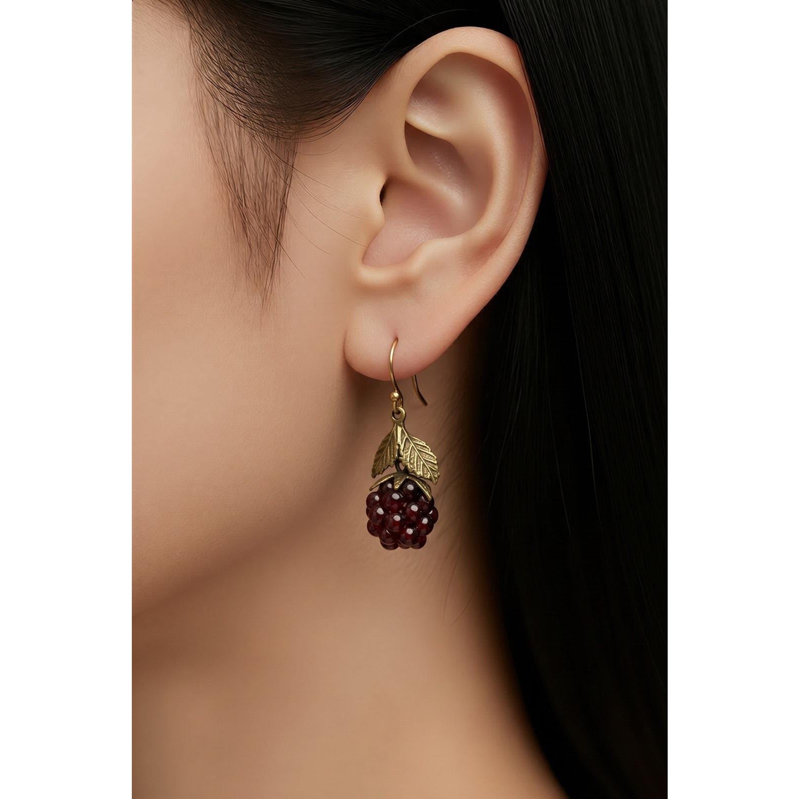Michael Michaud Raspberry Drop Wire Earrings