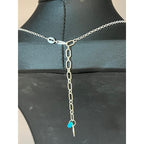 Southwestern Sterling Silver Twilight River Turquoise Pendant Necklace