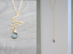 Saressa Designs Moss Aquamarine Lariat Necklace