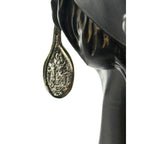 Karine Sultan Silver and Green Fixed Oval Drop Earrings