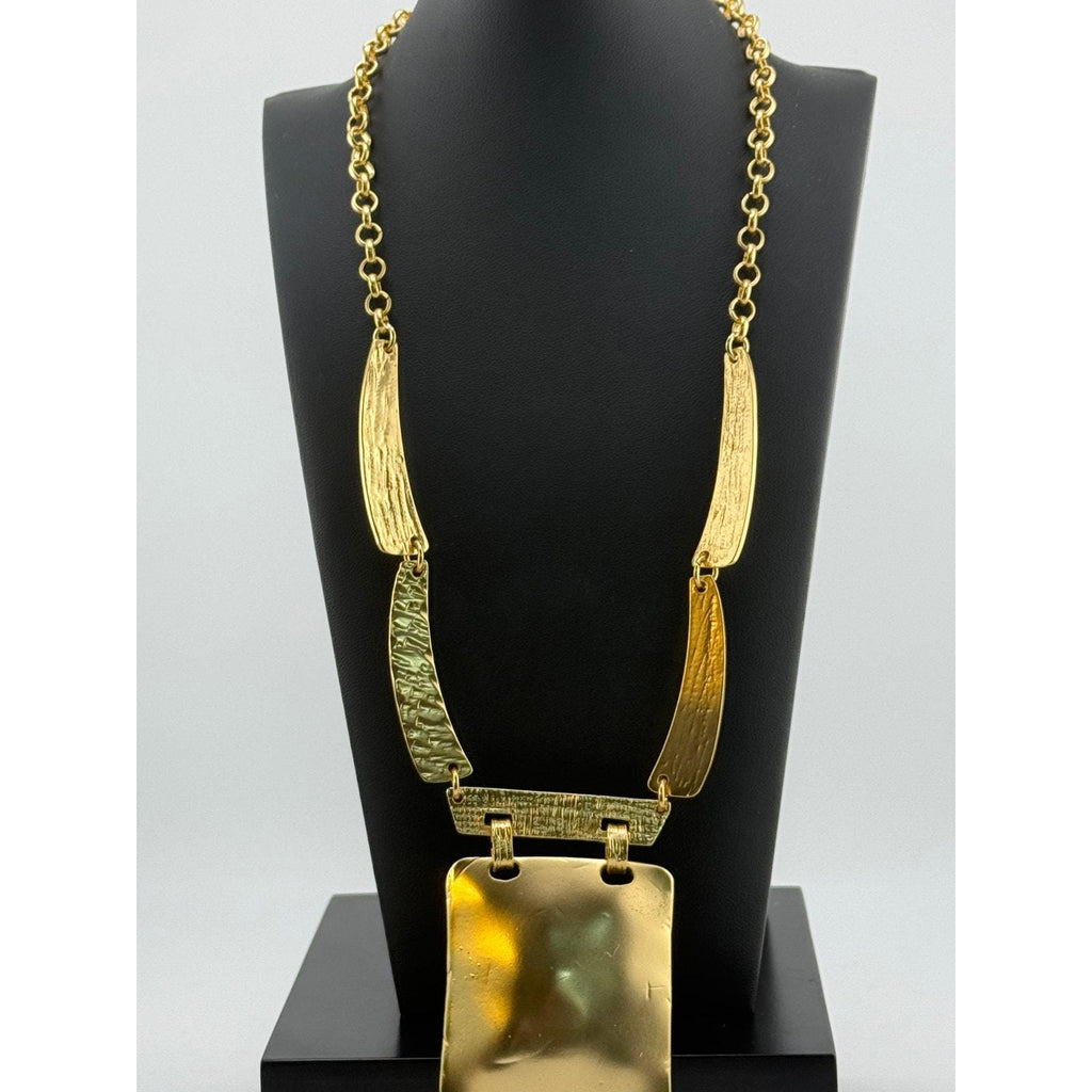 Karine Sultan Large Plate Pendant Necklace