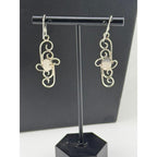 Sheena Jack Navajo Sterling Silver White Buffalo Dangling Earrings