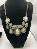 Vintage 18" Stone Necklace in Grays, Tans and Whites