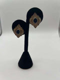 Vintage 925 Sterling Silver Earrings with black stones