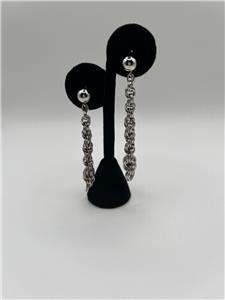 Vintage Signed Accessocraft NYC Rare Silver Tone Link Screw Back Earrings