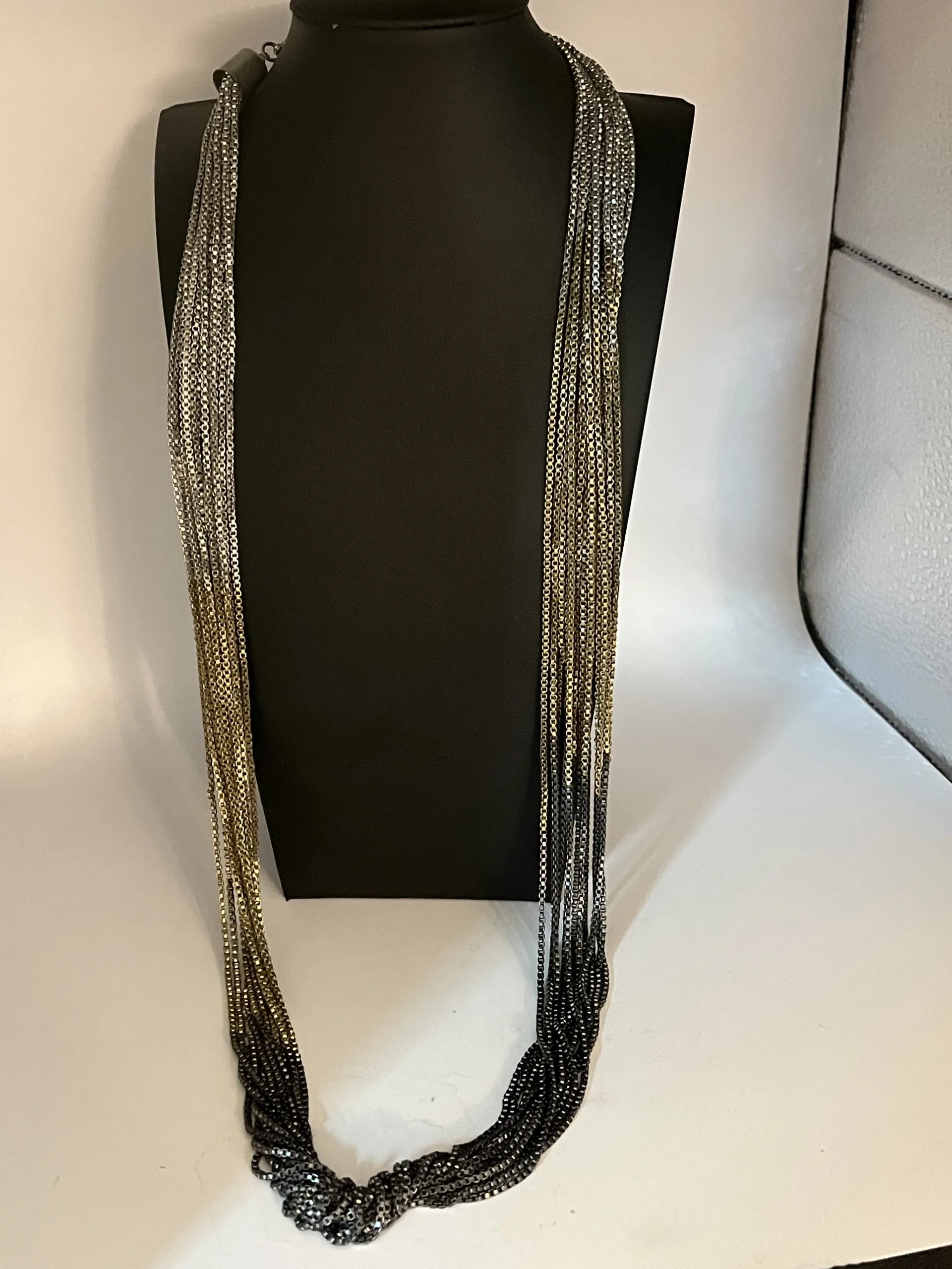 Tri-Tone 32 inch Chain Necklace