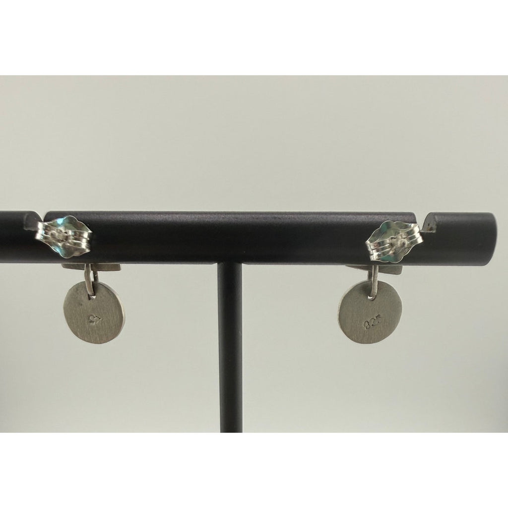 Jane Diaz Sterling Silver Tiny Half Moon / Full Moon Stud Earrings
