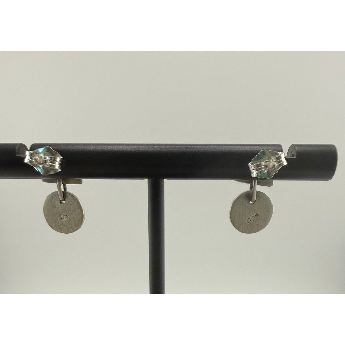 Jane Diaz Sterling Silver Tiny Half Moon / Full Moon Stud Earrings