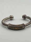 Silver and Brass two-tone twisted cable style bracelet