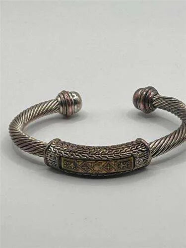 Silver and Brass two-tone twisted cable style bracelet