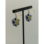 Michael Michaud Cornflower Blue Dangle Wire Earrings