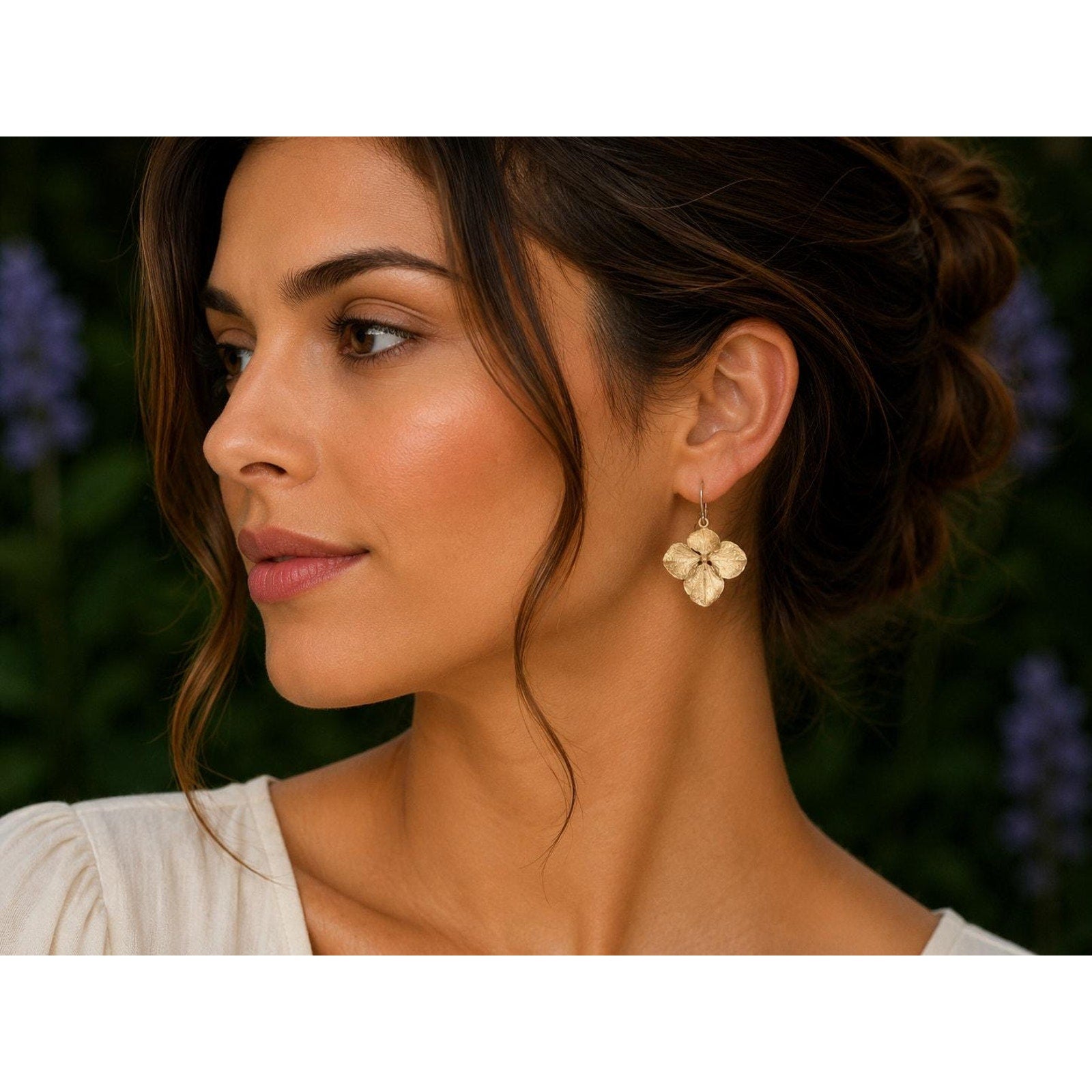Michael Michaud Special Edition Hydrangea Petal Wire Drop Earrings