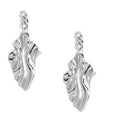Drop Earrings of Wavy Shiny Metal - Silver