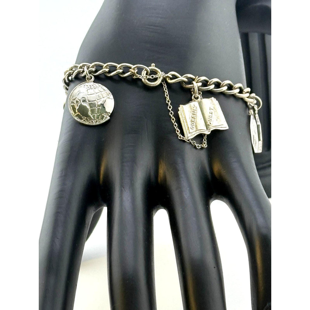Vintage Unique 925 Sterling Silver 8 Charm Bracelet