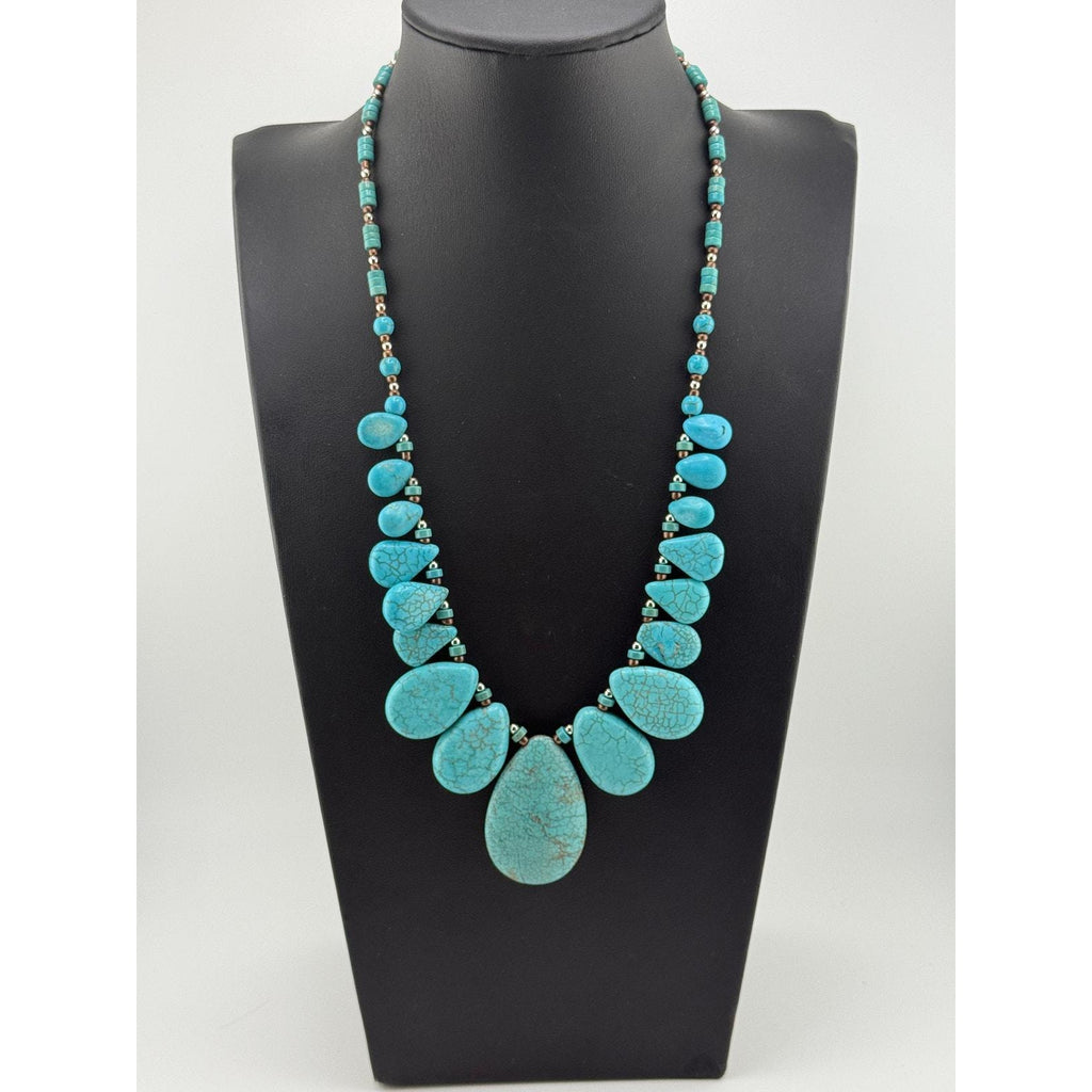 Navajo Mary W Roanhorse Blue Howlite Necklace