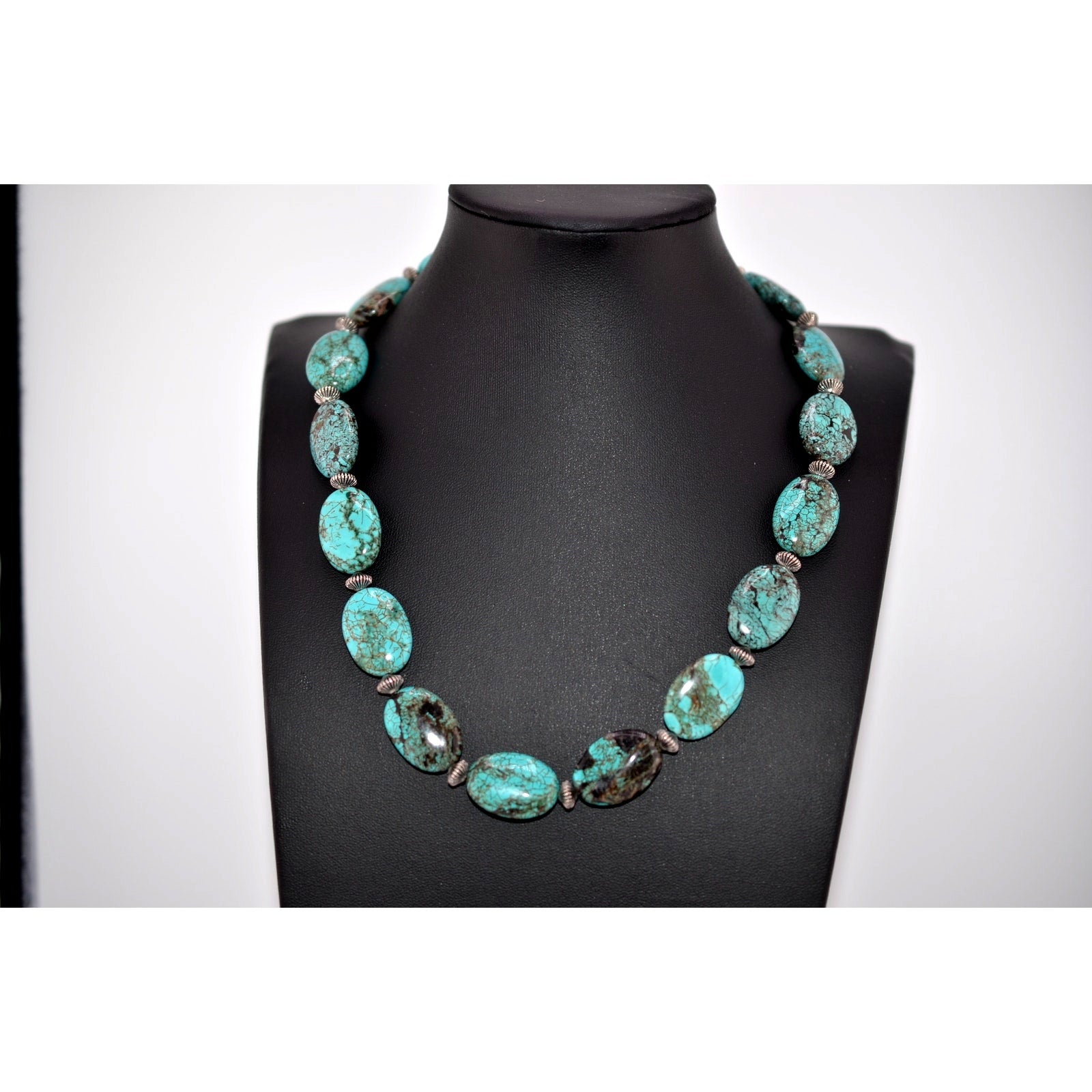 Navajo Handmade Tibetan Turquoise Sterling Necklace