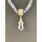 Vintage Amethyst Beaded Sterling Pendant Necklace