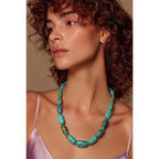 Natural Hubei Turquoise Necklace Native American Handmade
