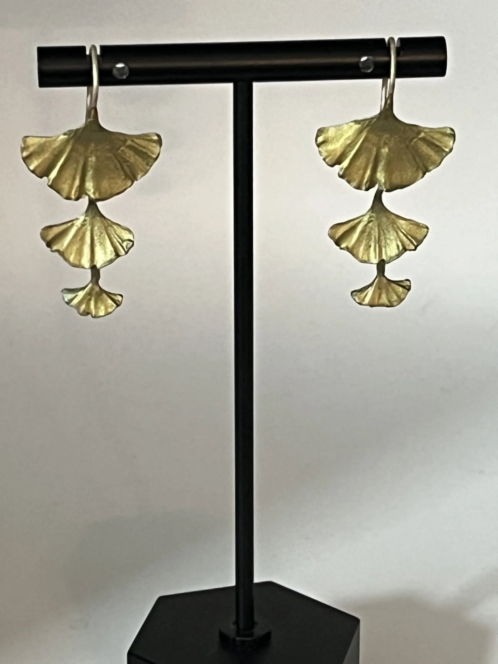 Michael Michaud Ginkgo Triple Drop Wire Earrings