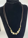 Silpada Sterling Silver Treasured Trinkets Brown Leather Necklace