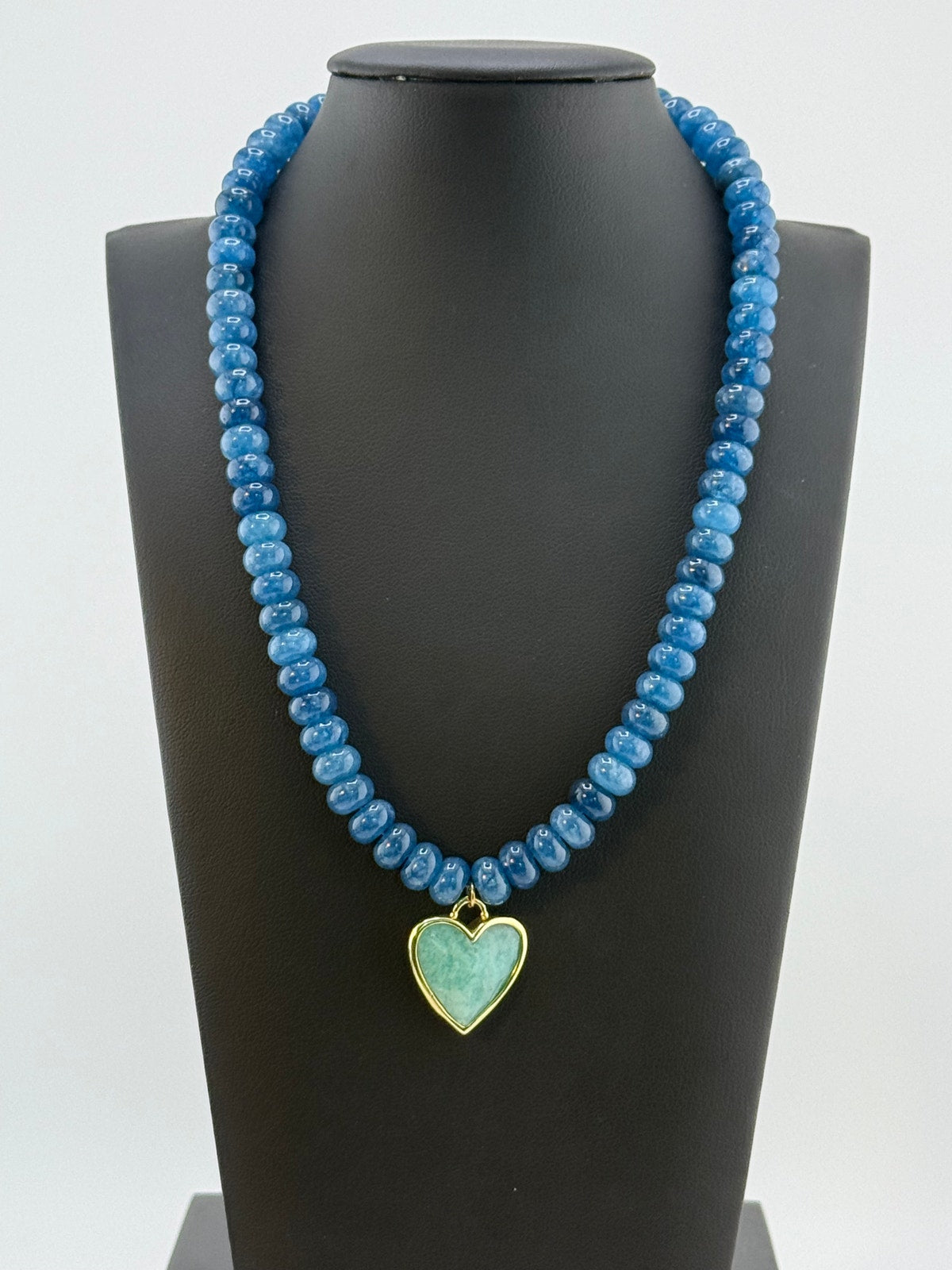 Jessica Matrasko Caia Dk. Blue Jade Beads Pendant Necklace