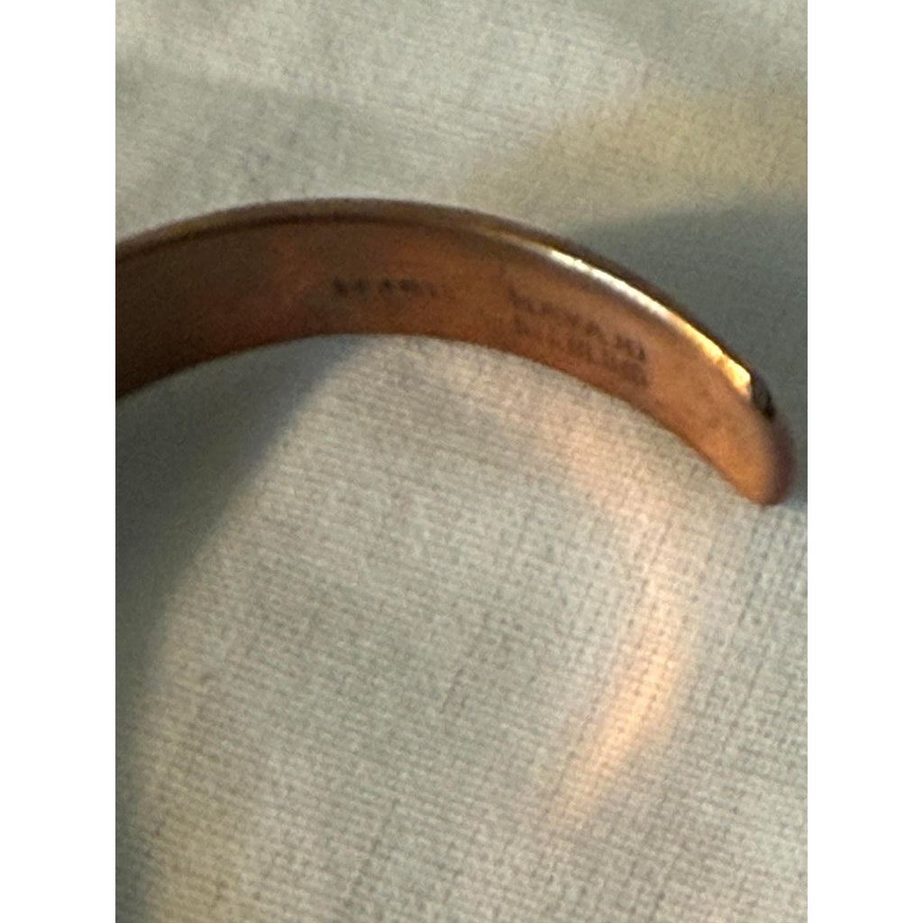 Navajo C.R. Little Sterling Silver, Copper and Turquoise Cuff Bracelet