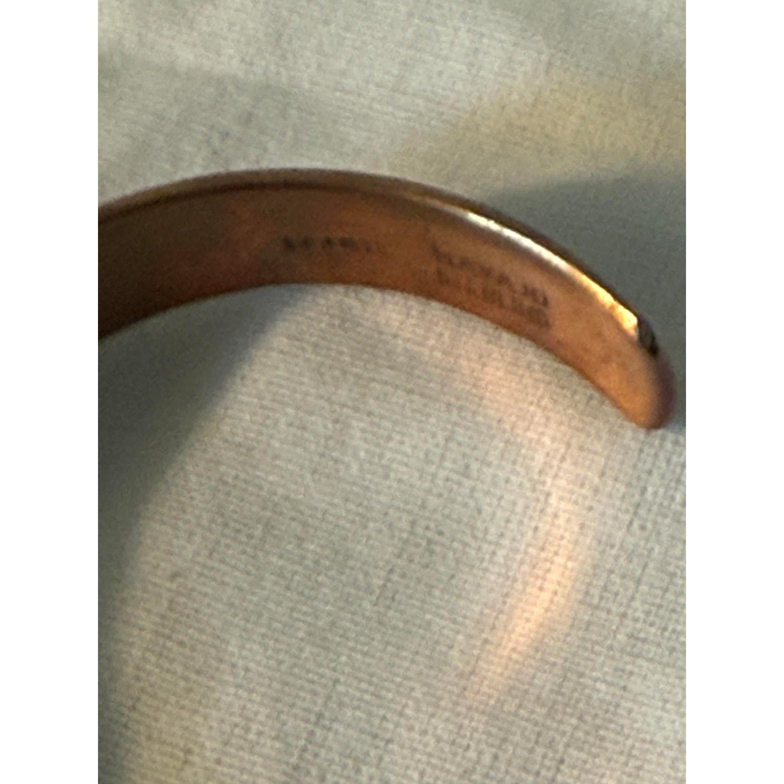 Navajo C.R. Little Sterling Silver, Copper and Turquoise Cuff Bracelet