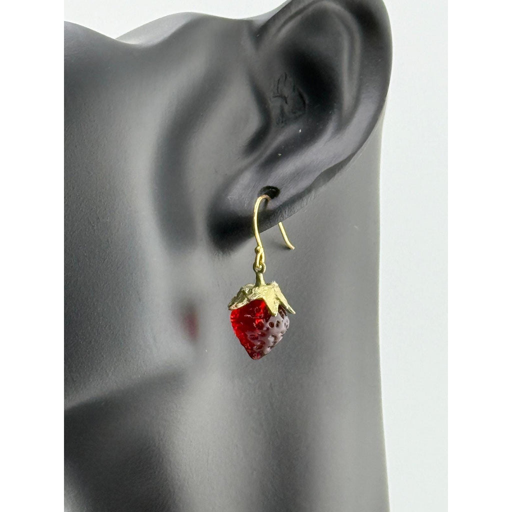 Michael Michaud Strawberry Dainty Wire Earrings