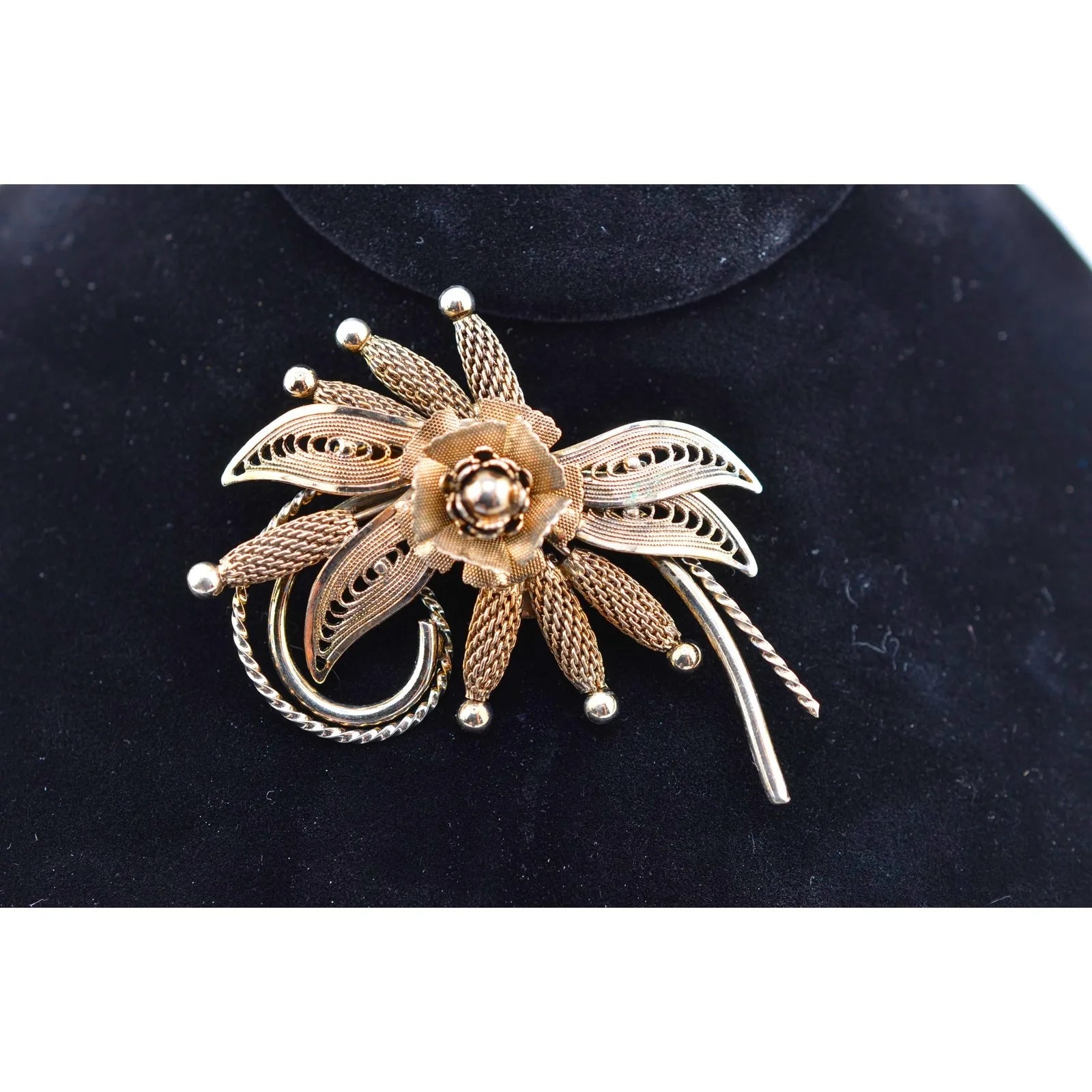 Vintage Signed Hobe Sterling Silver Marcasite 1940's Brooch