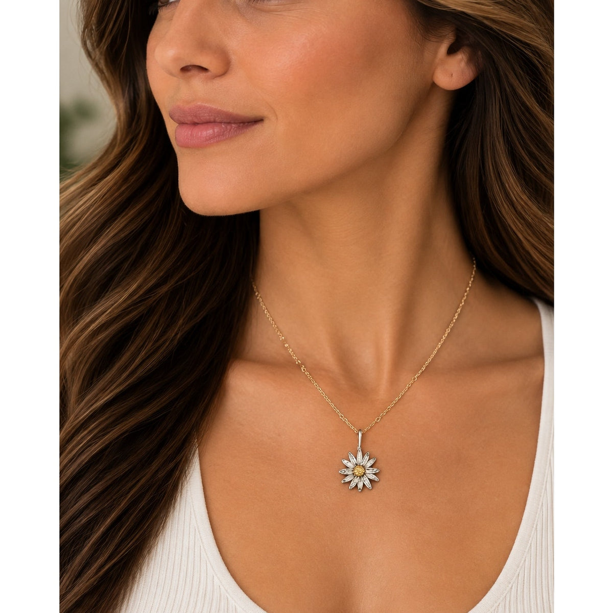 Michael Michaud Daisy Pendant Necklace - 16" Adj.