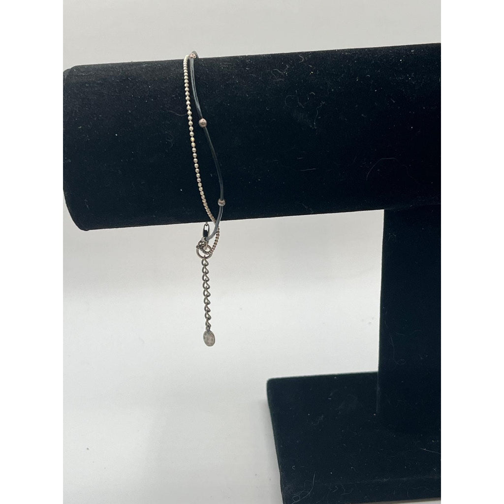 925 Sterling Silver Ball and Leather 'Double the Fun' Bracelet