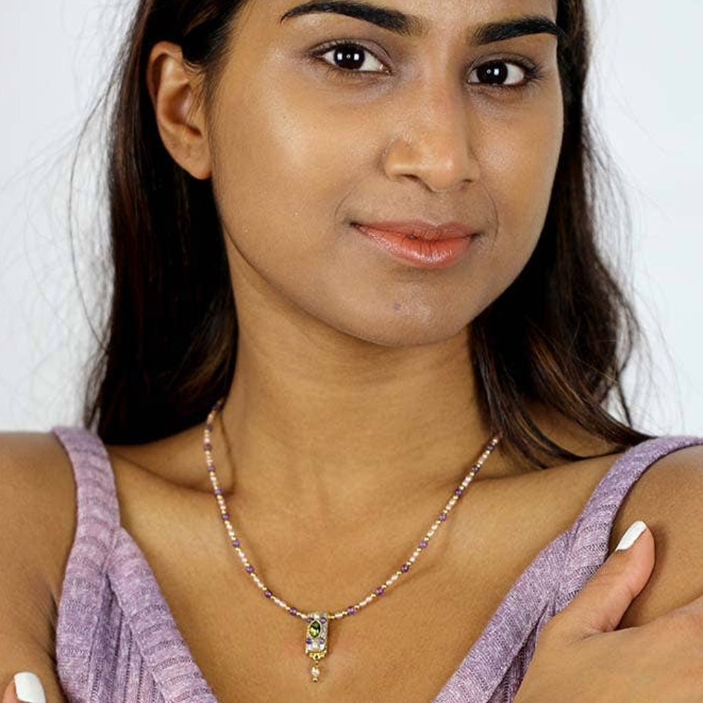 Michal Golan Amethyst Bar Necklace