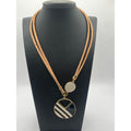 Necklace in Natural Sustainable Portuguese Cork Black/White Pendant