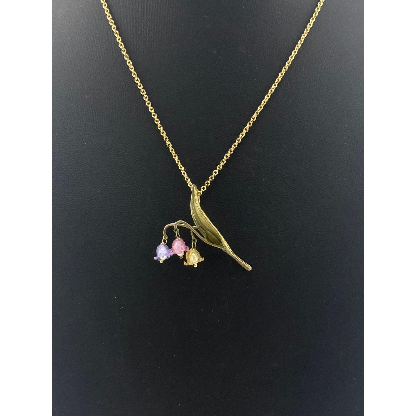 Michael Michaud Multi Color Lily of the Valley Pendant Necklace